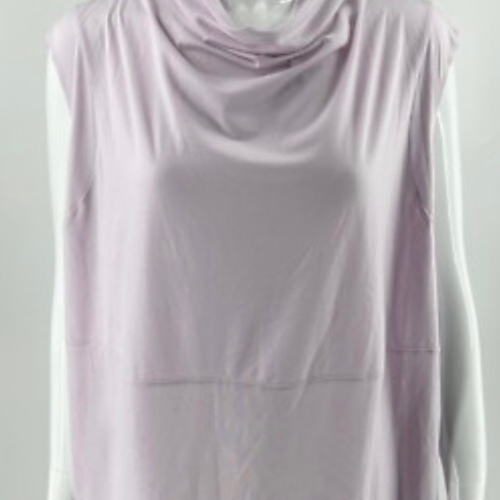FLX Top Plus Size 3X Lilac Purple Cowl Neck Solid Sleeveless Blouse Womens